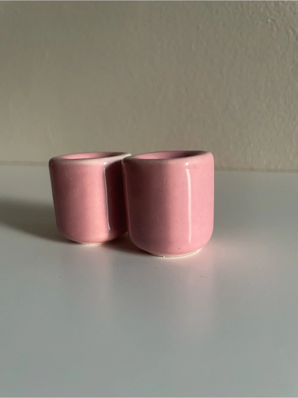 Pink Ceramic Taper Candle Holders